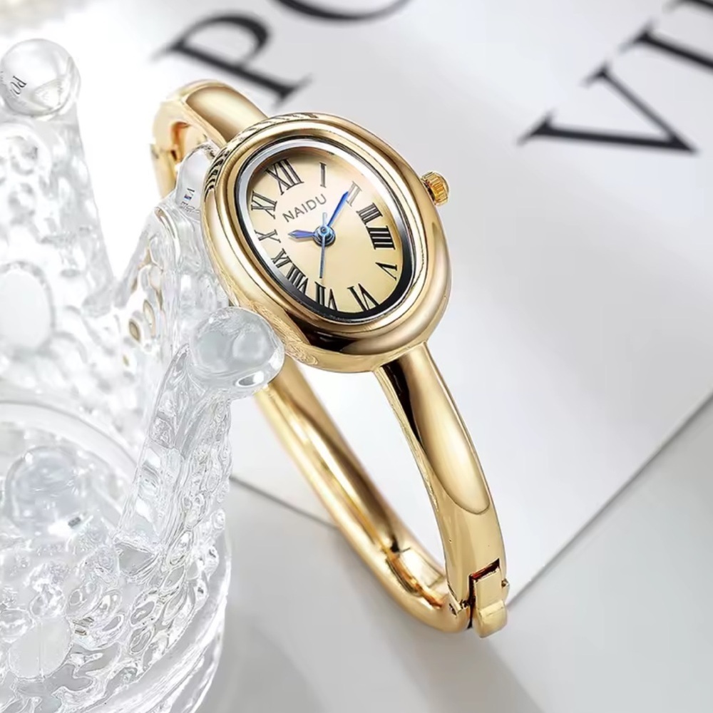 Baignoire Vintage Gold&Silver Oval Bracelet Watch Set - Picture 8 of 17